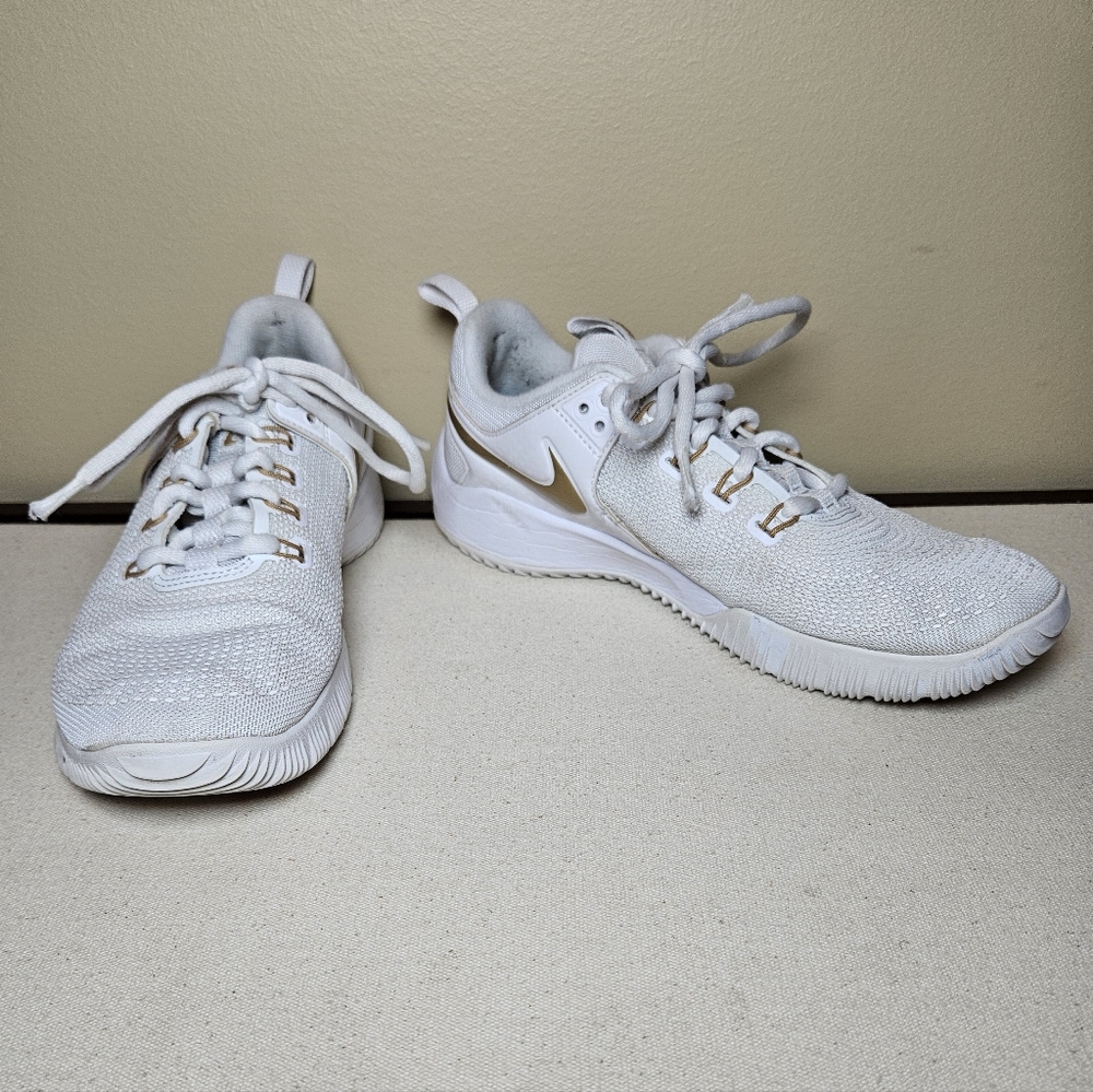 Nike Air Zoom Hyperace 2 Volleyball Shoes White/Gold Youth 6Y (W 7–7.5) - Picture 4 of 12
